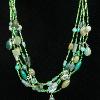 "Green Treasures" Multi-Stone&Bead Necklace w/ Silver Toggle Clasp