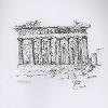 "Acropolis" 7x10 Ink Drawing - Plein air sketch at Athens, Greece