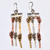 Tri-Metal Chandelier Earrings - Copper, Brass, and Sterling Silver "chandelier" links